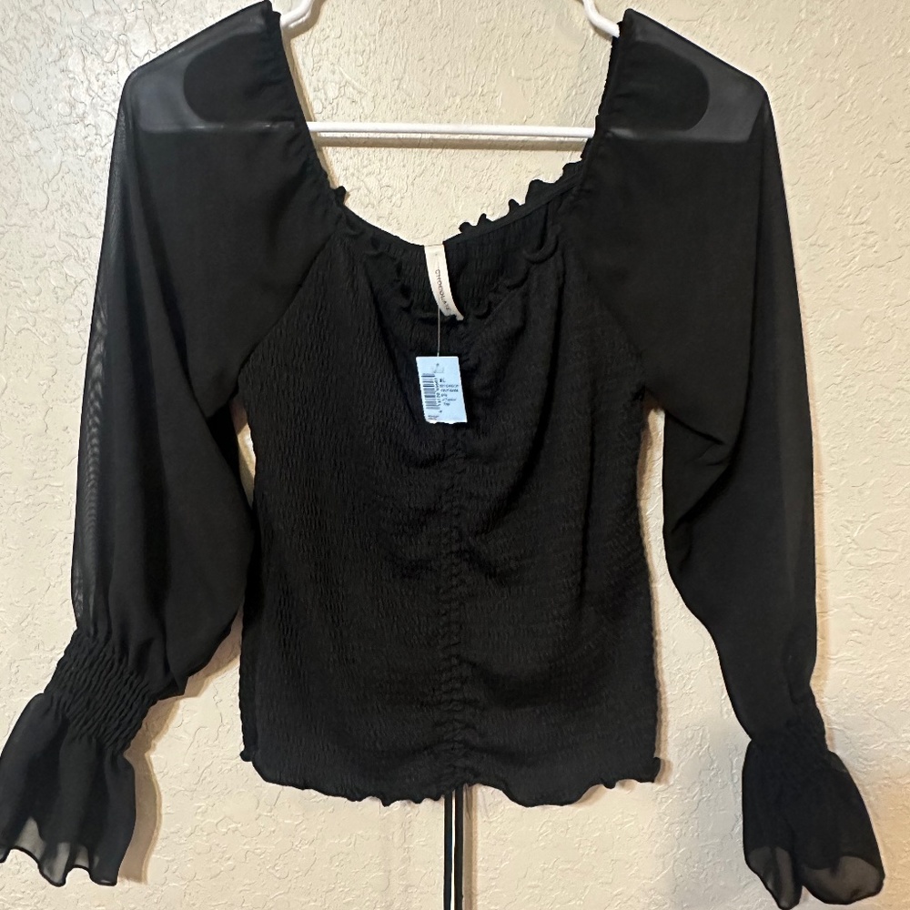 Black long sleeve top